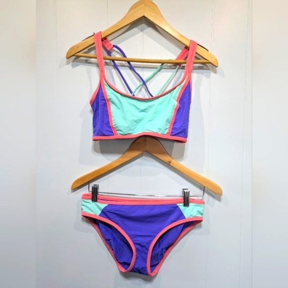 Calia By Carrie Underwood‎ 3 Piece Swimwear Colorblock UPF Coverup Bikini - Picture 7 of 16